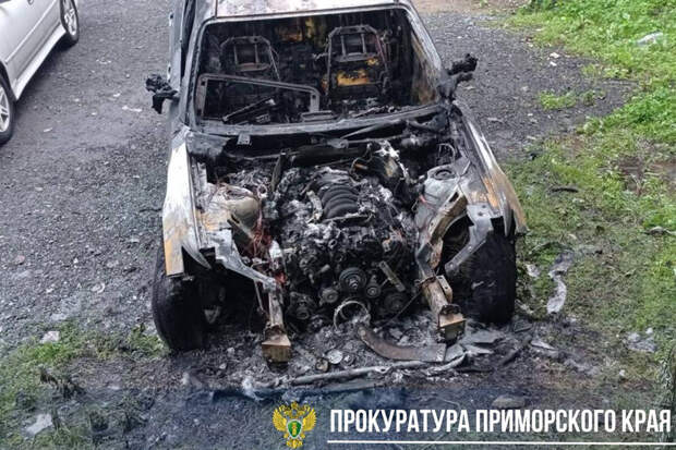 В Приморье мужчина сжег автомобиль, окативший его водой из лужи