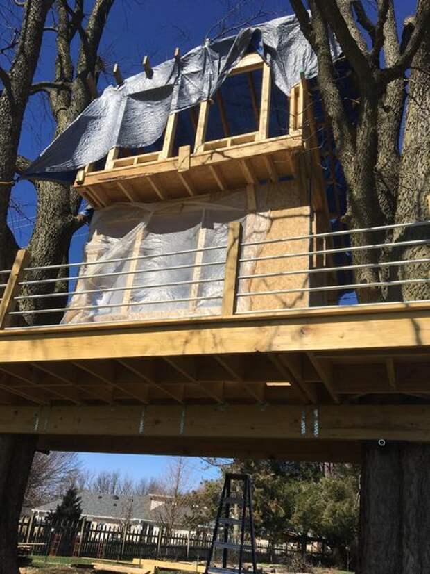 Каркасный домик на дереве с нуля