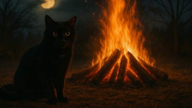 Черная кошка / Изображение сгенерировано ИИ ChatGPT / amic.ru