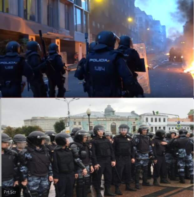 Российские либералы "не замечают" полицейского насилия в Барселоне