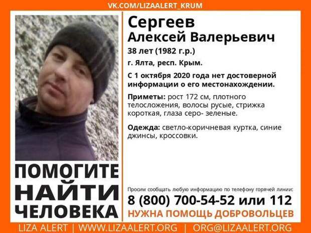В Ялте без вести пропал мужчина