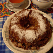 Кекс с яблоками и голубикой