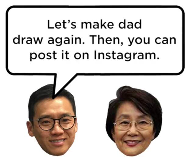 So, Ji and his mom suggested he get back into drawing, which he'd loved when Ji was young, and post his work on an Instagram account.