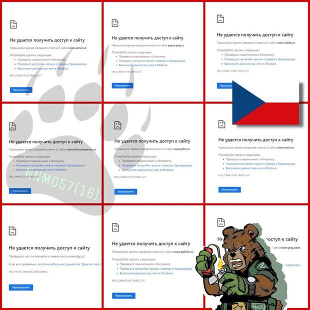 Подтверждение неработоспособности сайта