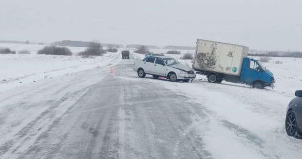 Пожилой водитель LADA погиб в столкновении с грузовиком на трассе под Новосибирском