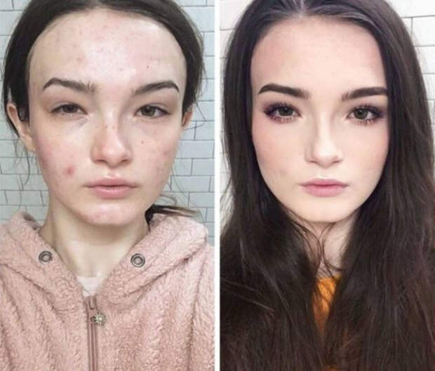 Сила и магия макияжа на сравнительных снимках