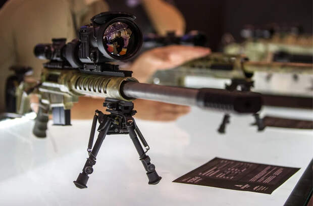 Дальнобойная высокоточная винтовка "Сталинград" от Lobaev ARMS на Международной выставке "Интерполитех". Фото: Дмитрий Серебряков/ТАСС