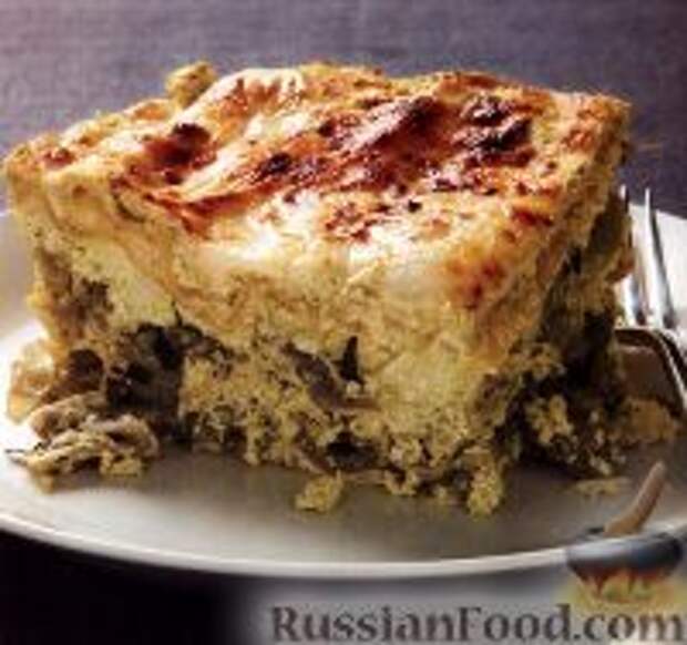 Фото к рецепту: Лазанья с артишоками, молодым зеленым горошком и сыром