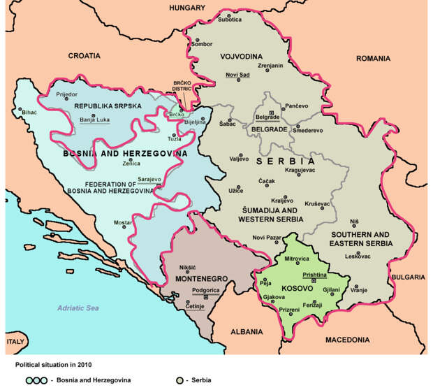Сербия и Республика Сербская граничат друг с другом. Почему им запрещают объединиться?