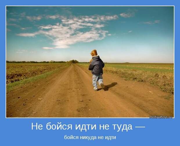 Не бойся идти не туда —  бойся никуда не идти