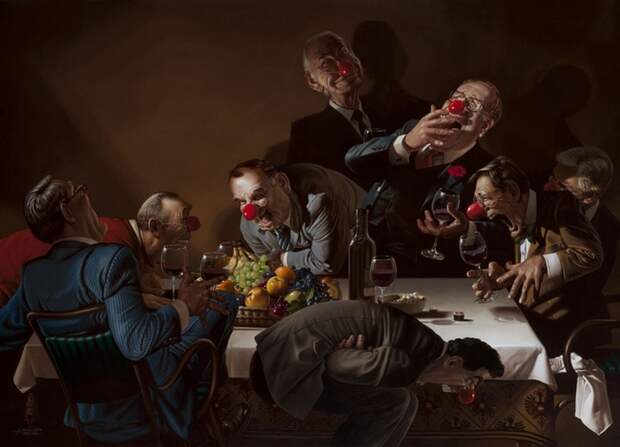 Герр Вальдхайм и Сибен Канцлер, 2012 год. Автор: Gerhard Haderer.