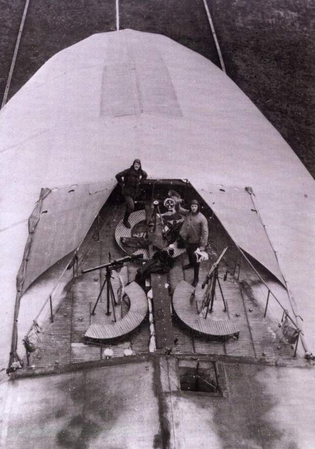 Зенитный пост на верхней части цеппелина, 1916 год. история, события, фото