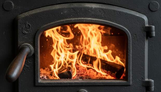 Почему металл обжигает сильнее дерева. Деревянная ручка на раскалённой печной дверце — это не дизайнерский каприз. Фото.