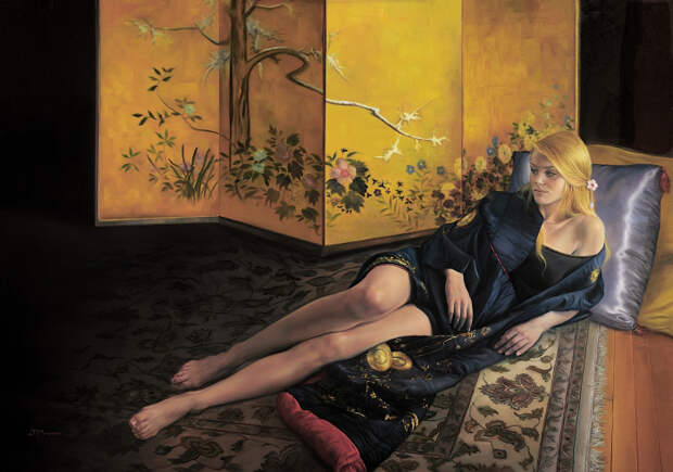 Саванна в синем кимоно. Автор: David Michael Bowers.