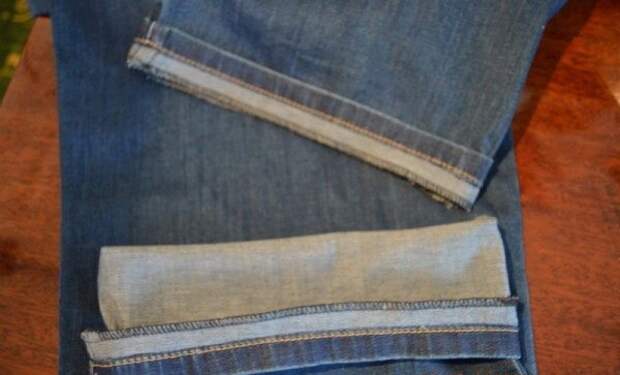 Как подшить джинсы с сохранением фабричного шва. Очень оригинальный способ!