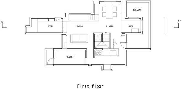 план первого этажа дома scape house