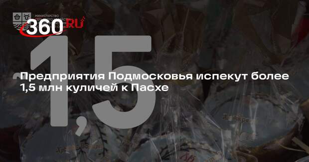 Предприятия Подмосковья испекут более 1,5 млн куличей к Пасхе