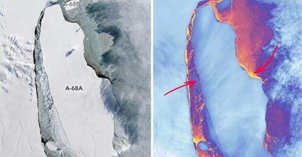 в Антарктиде откололся айсберг