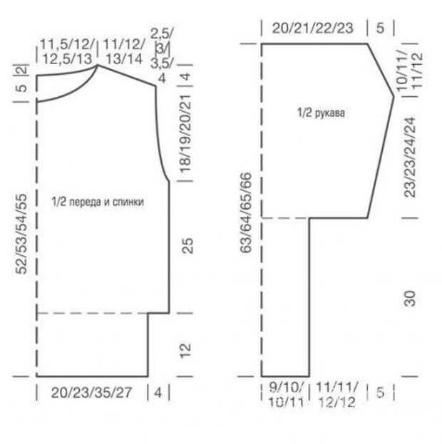 Схема вязания свитер с объемными рукавами раздел вязание спицами для женщин кофты спицами женские