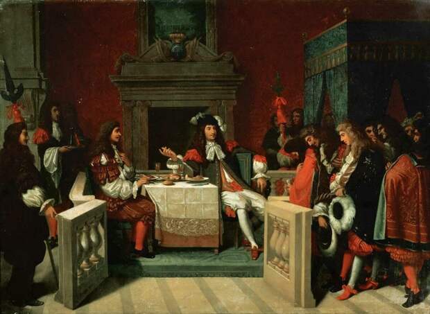 Людовик XIV принимает посителей в спальне