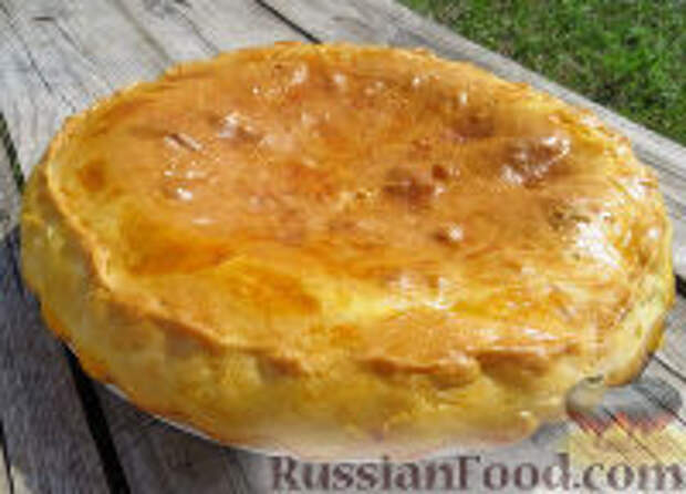 Фото к рецепту: Пирог с зеленью и яйцом, в грузинском стиле