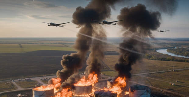 Российские беспилотники уничтожили крупное хранилище топлива на Полтавщине