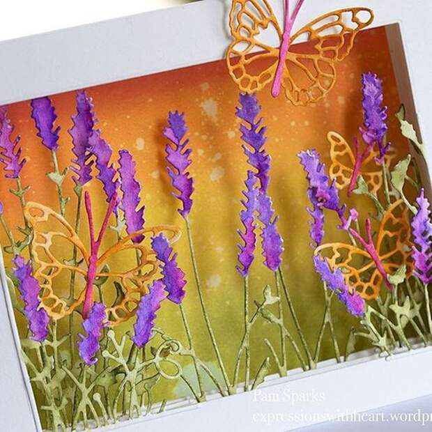 открытка с объемными цветами внутри