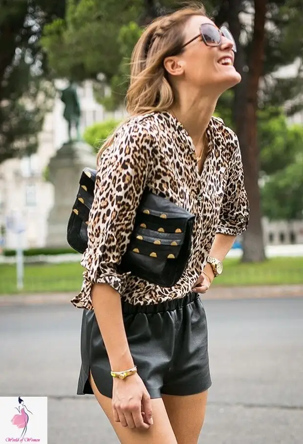 Леопардовая рубашка женская с чем носить