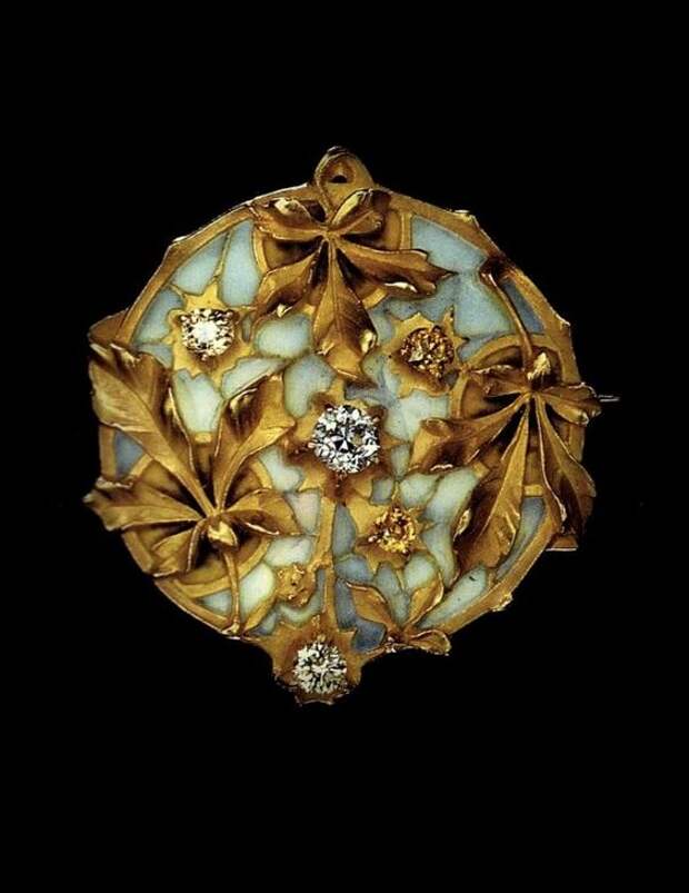 Lucien Gautrait | Brooch - Gold, Diamond, enamel. More