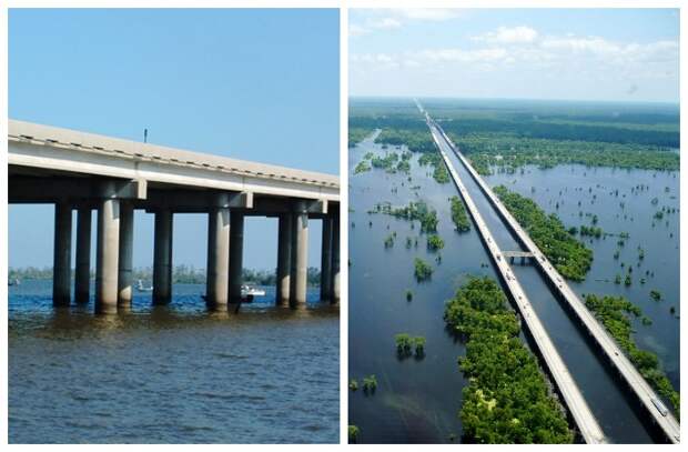 Мэнчек Свамп (Manchac Swamp bridge) – самый длинный мост в США.