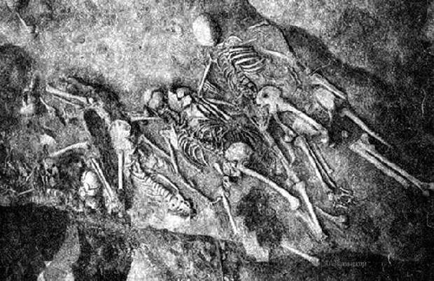 Братская могила сгоревшей Десятинной церкви. Киев, 1240 год