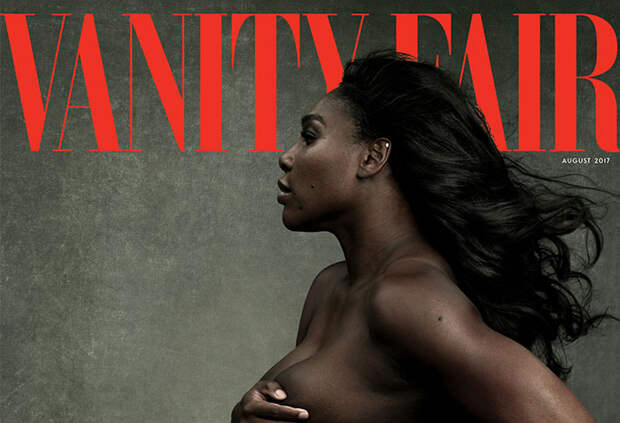 Серена Уильямс в положении на обложке Vanity Fair