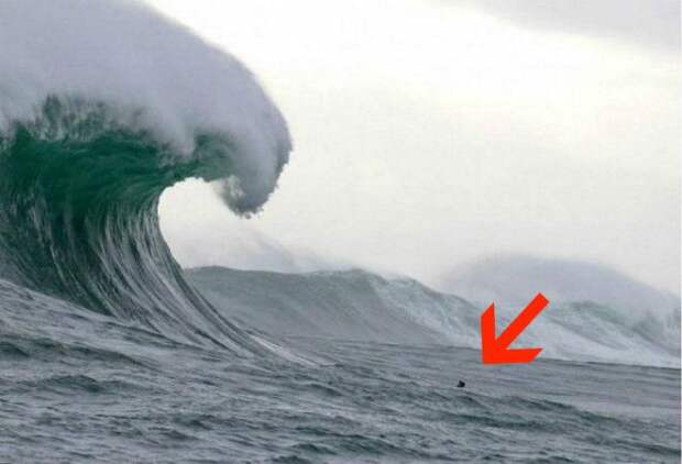 Человек, против большой волны. Человек против большой волны