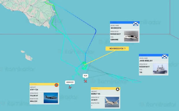 Итальянский ATR P-72A и американский P-8A Poseidon были подняты с базы Сигонелла в связи с «возможным проходом российской подлодки близ Сицилии»