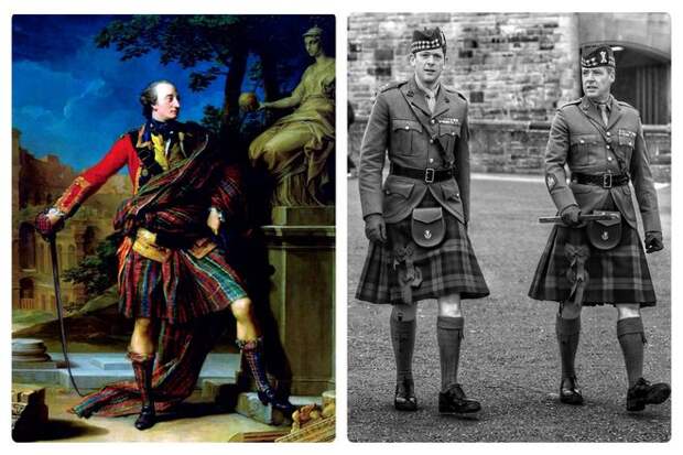 Шотландские солдаты носили килты, а в шотландских подразделениях британской армии было запрещено носить что-либо под килтом. Во время первой мировой войны офицеры якобы ходили с зеркалом, прикрепленным к клюшке для гольфа. Чтобы проверить, соблюдают ли мужчины правила.