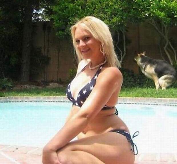 Photo bombs with girls in bikinis