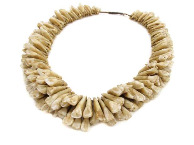 Вуасагале - ожерелье из человеческих зубов. Фиджи, XVIII-XIX вв. | Фото: bowersmuseum.blogspot.com.