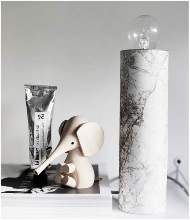 Декор из бумаги, обновить вазу и лампу