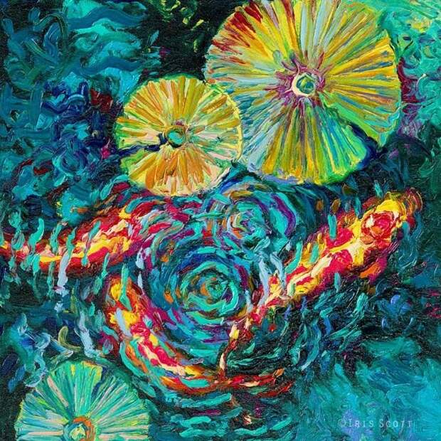 Пруд с волшебными рыбками. Автор: Iris Scott. Пруд с волшебными рыбками. Автор: Iris Scott.