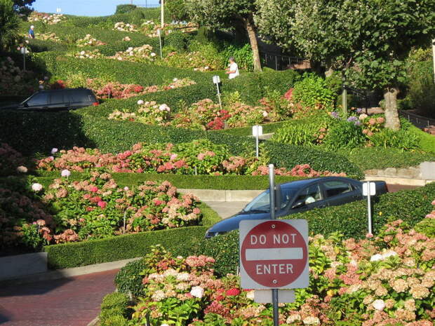 Самая извилистая улица в мире - Ломбард-стрит (Lombard Street), Сан-Франциско