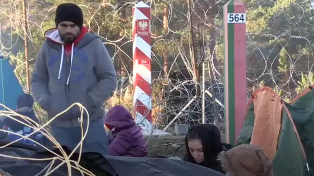 Трансляция из лагеря мигрантов на границе Белоруссии и Польши