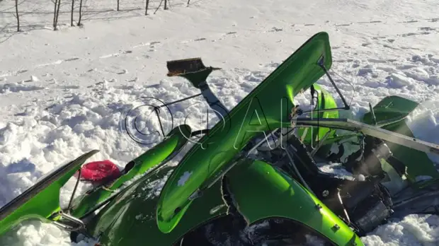 ФАН публикует кадры с места падения автожира «Казачок» в Ленобласти