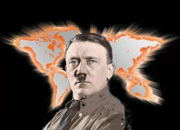 Гитлер на фоне карты мира