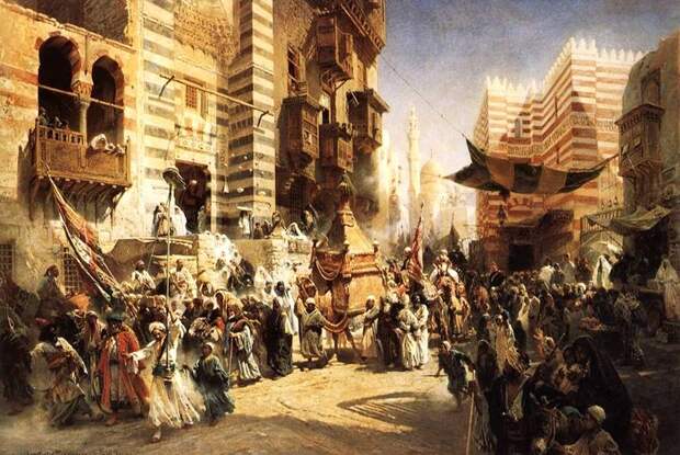 Картина Маковского Перенесение священного ковра в Каире