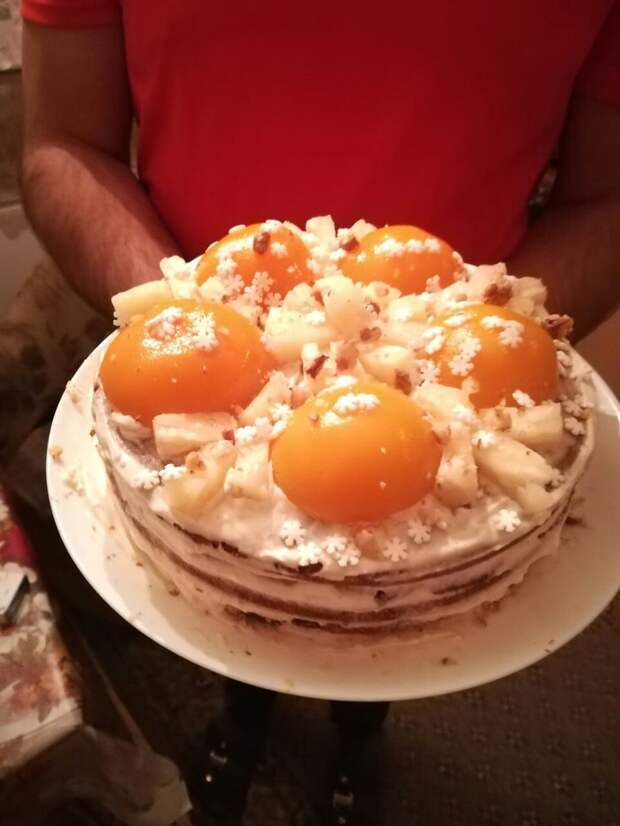 Ленивый торт (постновогодний) Торт, Рецепт, Новый Год, Персик, Ананас, Бальзам, Длиннопост