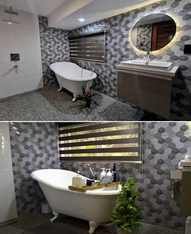 Стильная ванная комната в компактном доме (La Casita Garcia, Филиппины).
