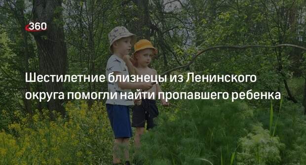 Шестилетние близнецы из Ленинского округа помогли найти пропавшего ребенка