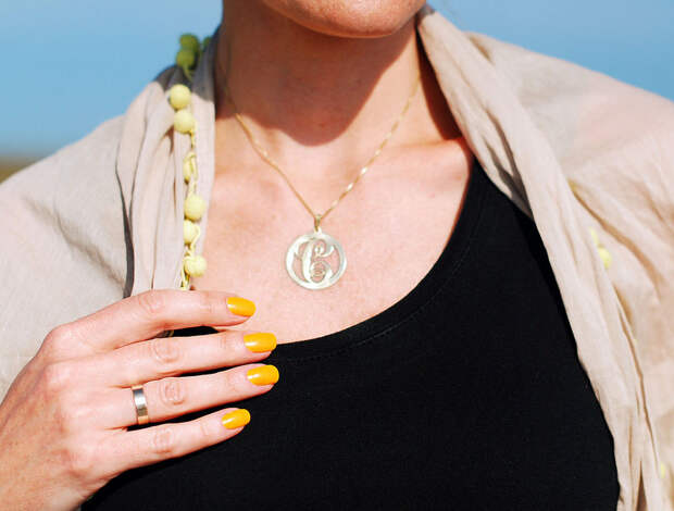 Gold initial necklace