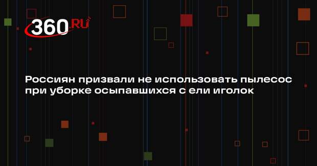 Россиян призвали не использовать пылесос при уборке осыпавшихся с ели иголок