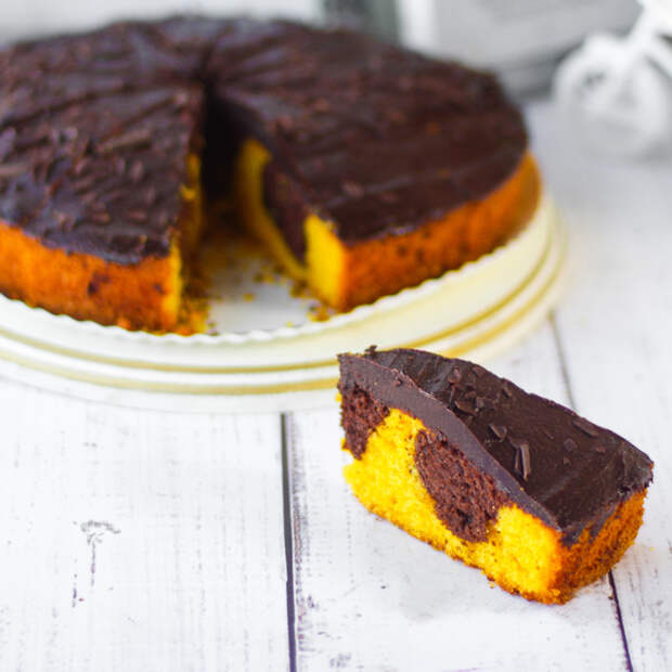 Шоколадно-тыквенный пирог. \ Фото: cheese-cake.ru. Шоколадно-тыквенный пирог. \ Фото: cheese-cake.ru.